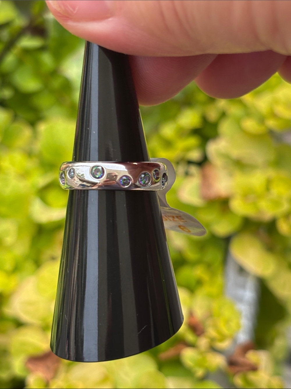 Silver Ring with Multicolor Aurora Stones - Women Jewelry